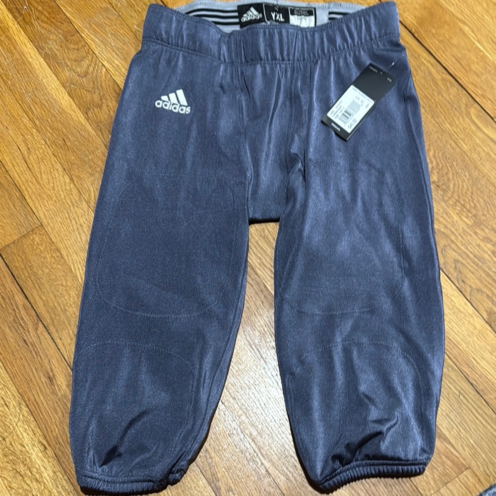 Adidas Kids Gray Bottoms football pants youth XL YXL brand new